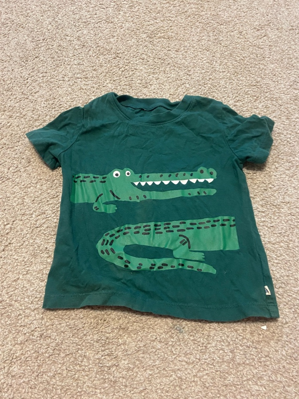 GAP Dark Green Short Sleeve Tee with Crocodile Print